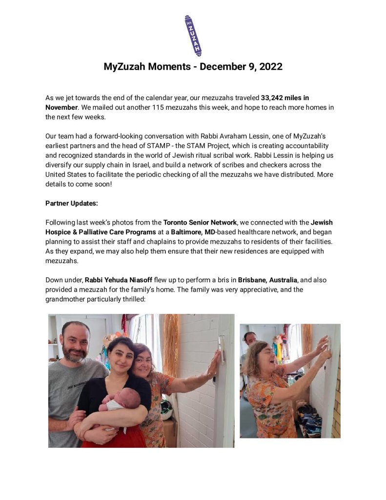 thumbnail of MyZuzah Moments – December 9, 2022